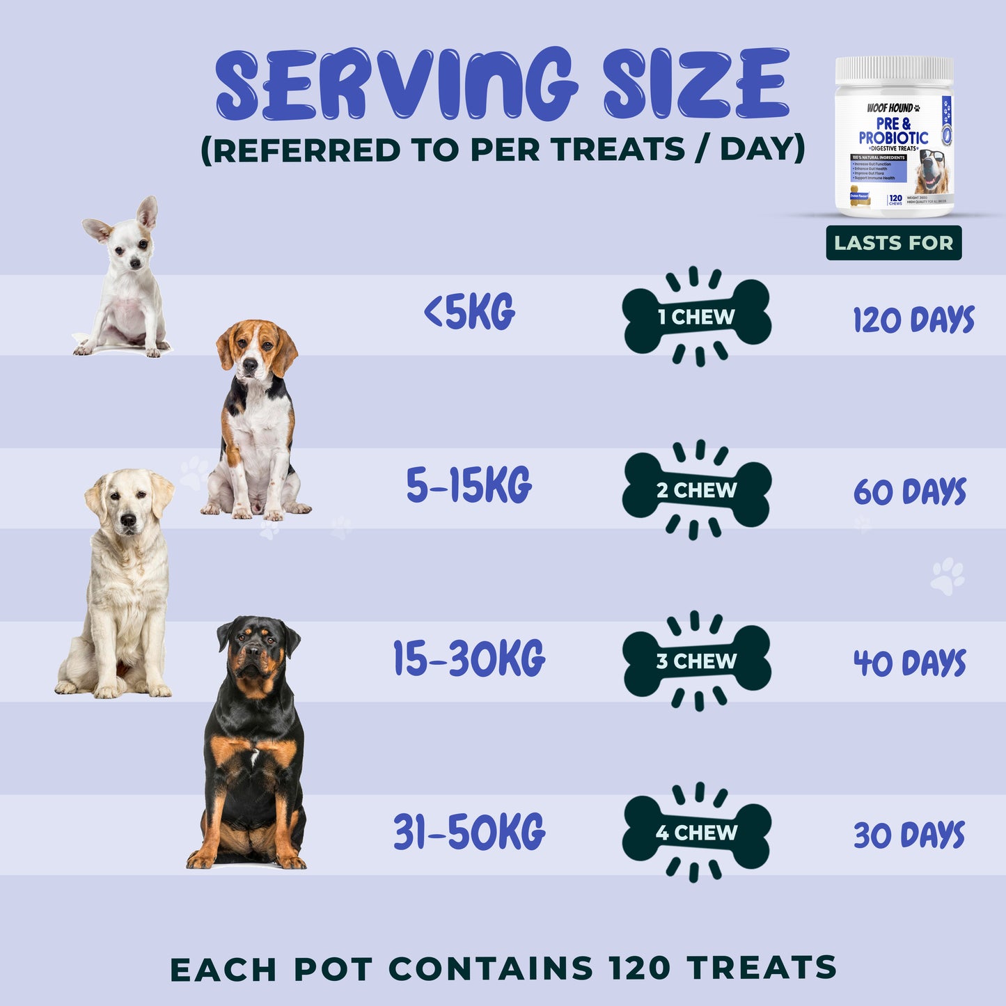 120 Pre & Probiotics Dog Treats